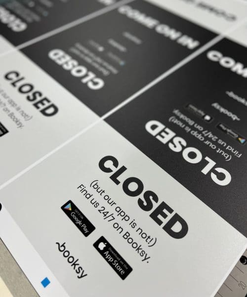 bespoke open and closed signs