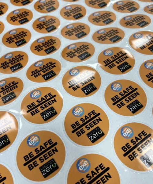 Reflective be safe be seen stickers custom made