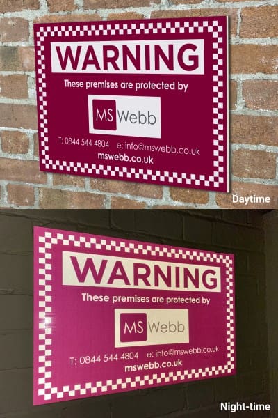 reflective security signs and warning boards custom printed