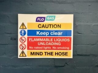 Gas safety sign