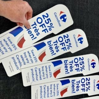 Custom printed aisle fins